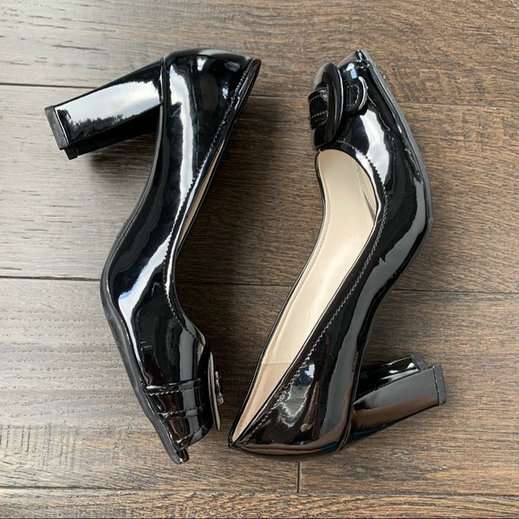 Nickels Size 6.5 Black Shiny 3 Inch High Heels - Picture 6 of 11